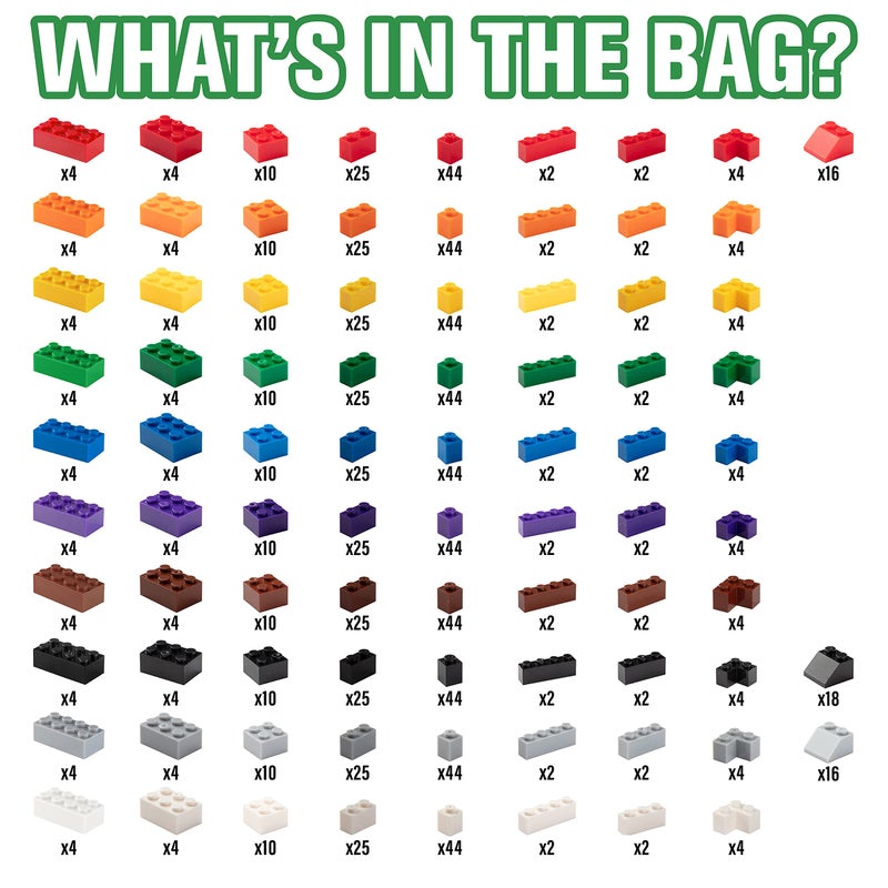 SCS Direct 1000 Pieces Classic Building Block Bricks- Bulk Value Set- 10 Colors, 9 Sizes & 54 Roof Pcs- Compatible, Tight Fit w All Major Brands- Activity for Creativity & School Projects- Kids Holiday Xmas Gift - Image 2